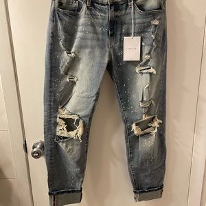 KanCan relaxed fit distressed jeans